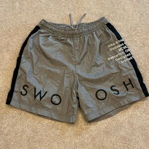 Mens Nike gray and black swim shorts size md